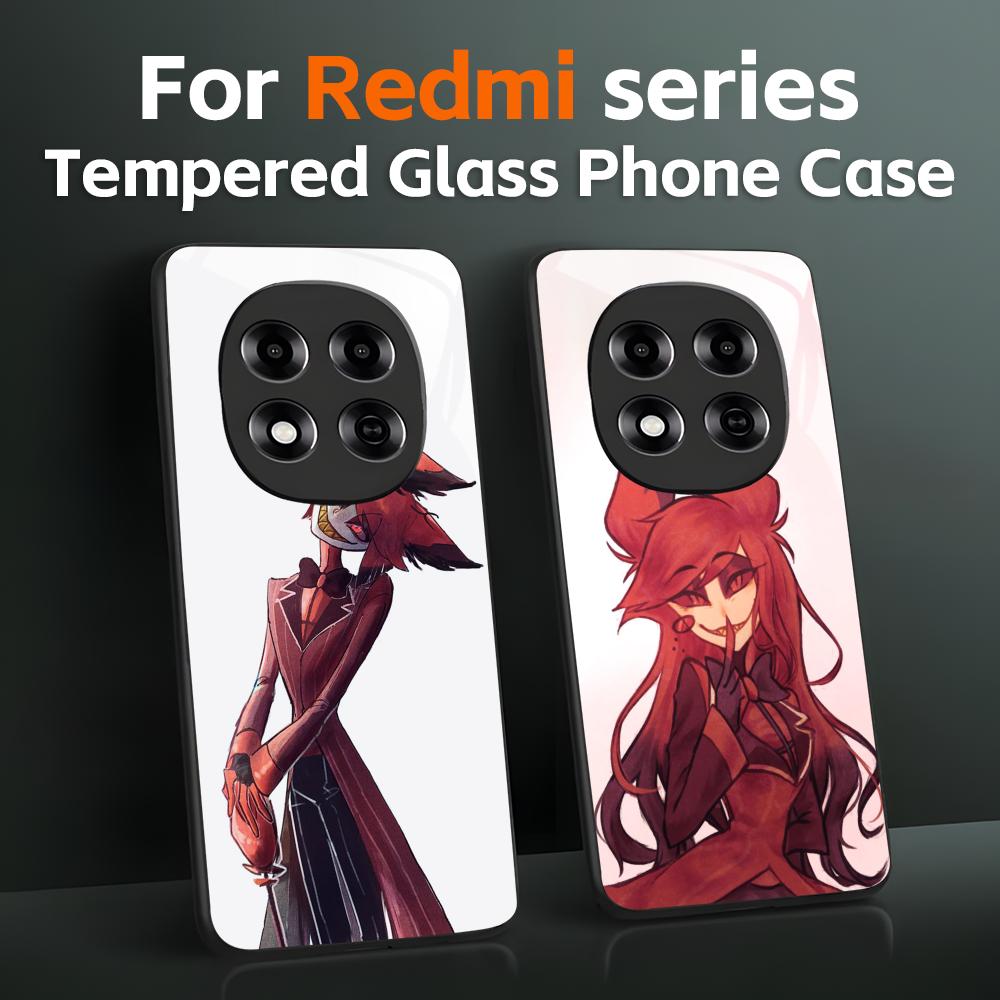 Pc Case Tempered Glass - حافظة هاتف A-Hazbin h-Hotel-Alastor من الزجاج