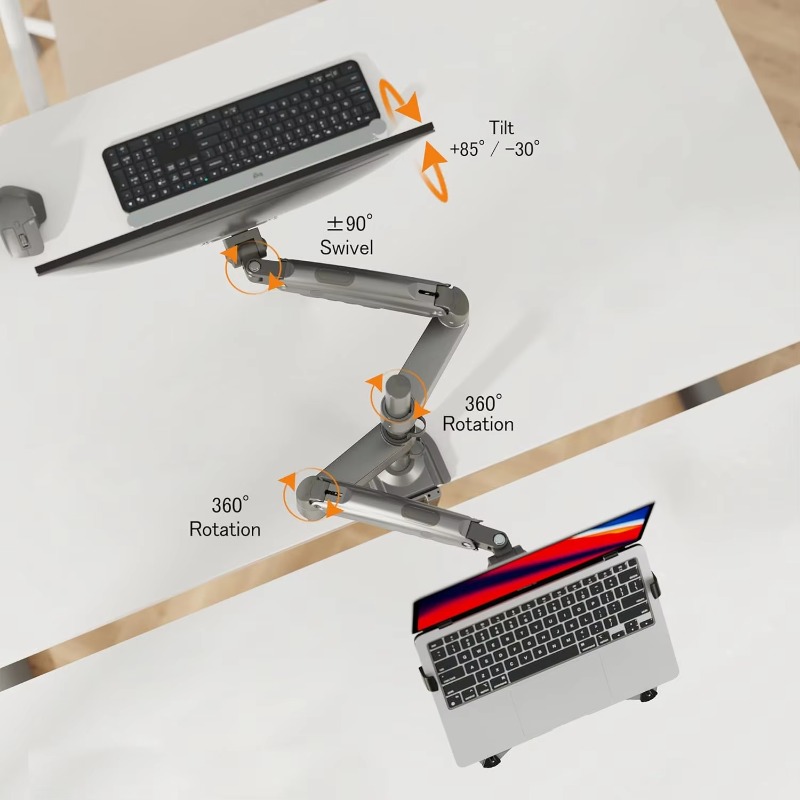 Dual Monitor Arm - حامل كمبيوتر محمول كومبو 2 في