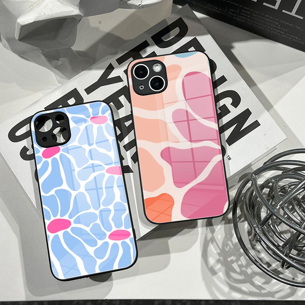 Pc Case Tempered Glass - جراب هاتف Clmj بتصميم زهور ملونة