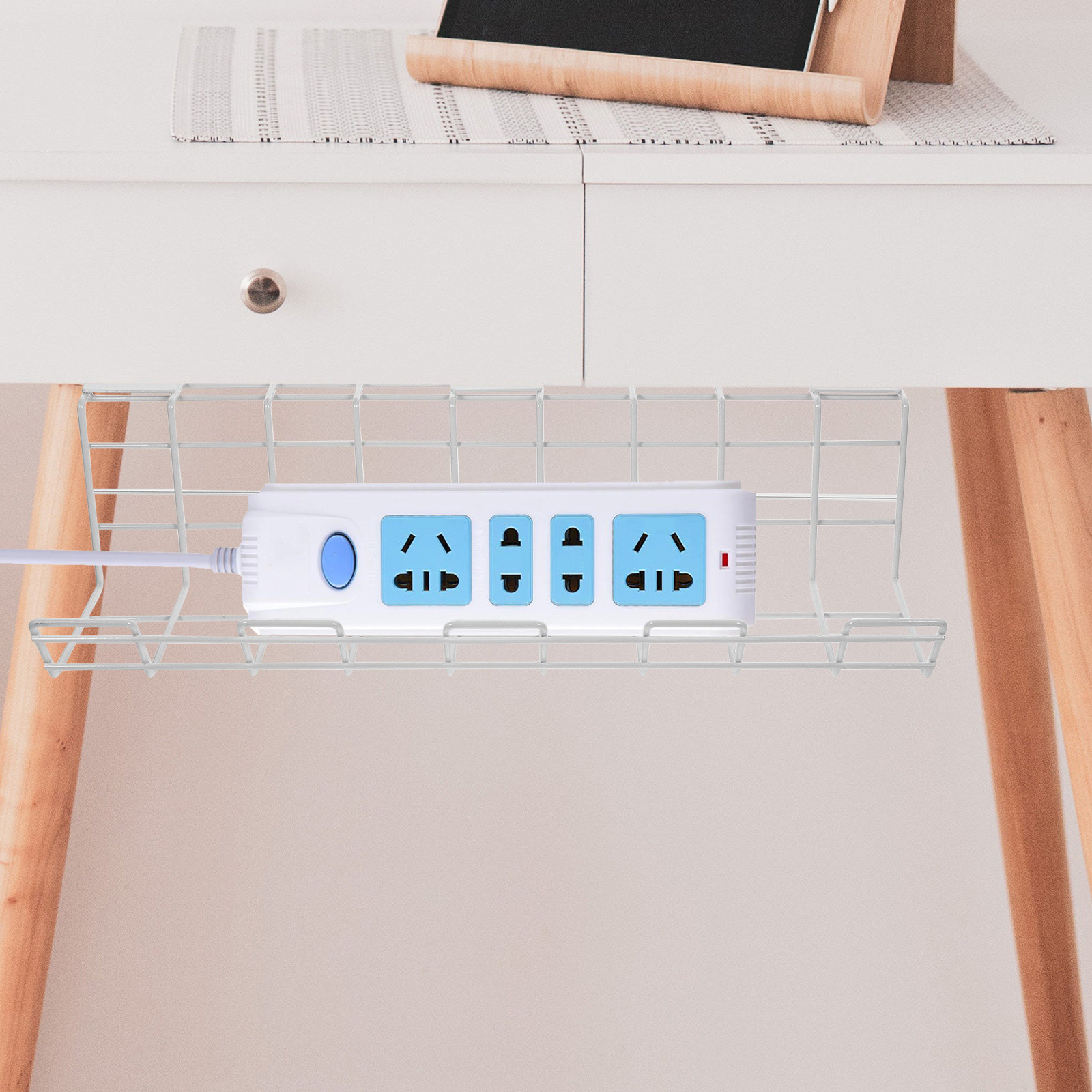 Desk Cable Organizer - منظم كابلات تحت المكتب من قطعتين،