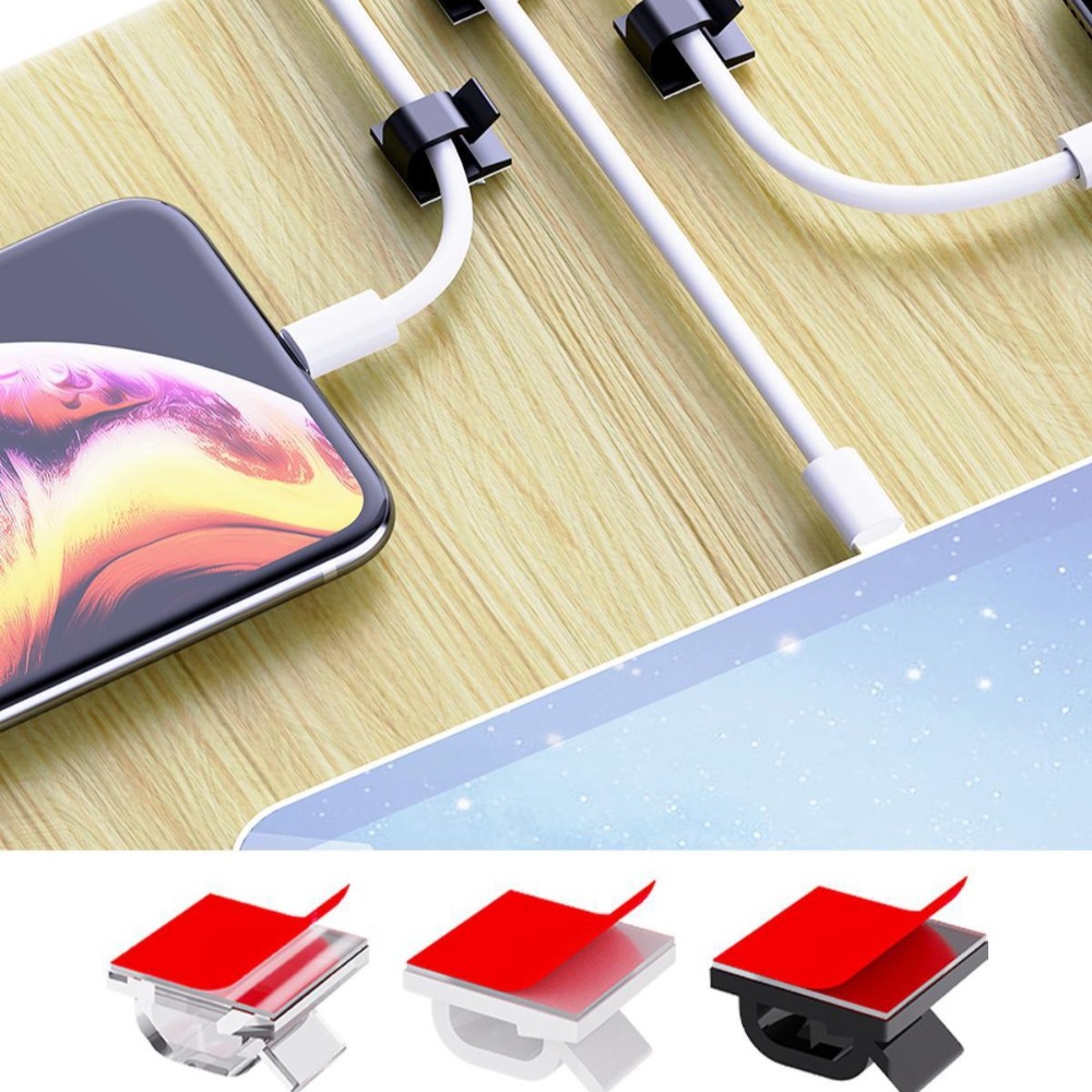 مشبك كابلات بلاستيكي شفاف على  - مراجعة Desk Cable Organizer وسعره
