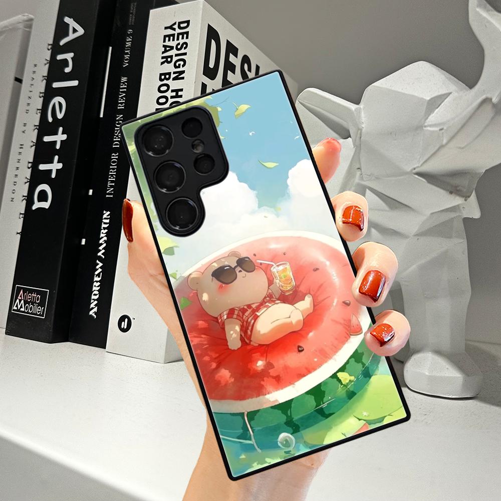 غطاء هاتف صيفي بتصميم البطيخ ا - مراجعة Pc Case Tempered Glass وسعره