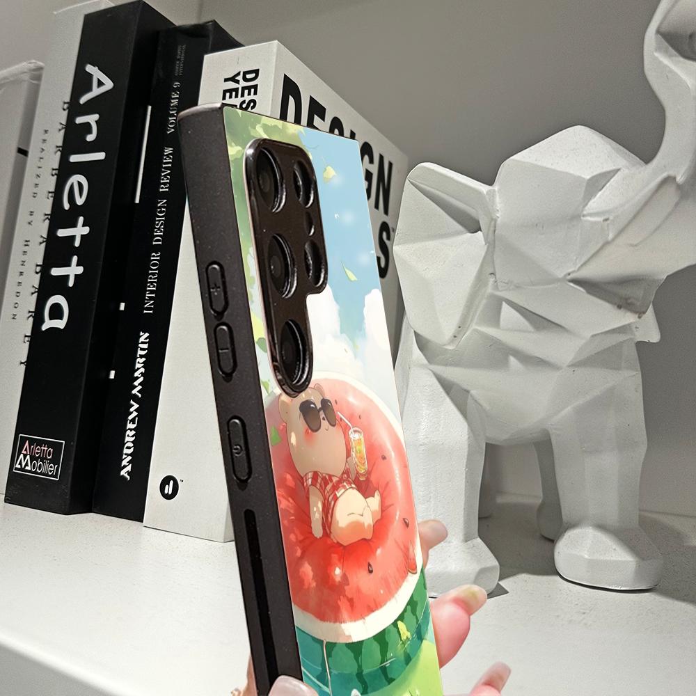 غطاء هاتف صيفي بتصميم البطيخ ا - مراجعة Pc Case Tempered Glass وسعره