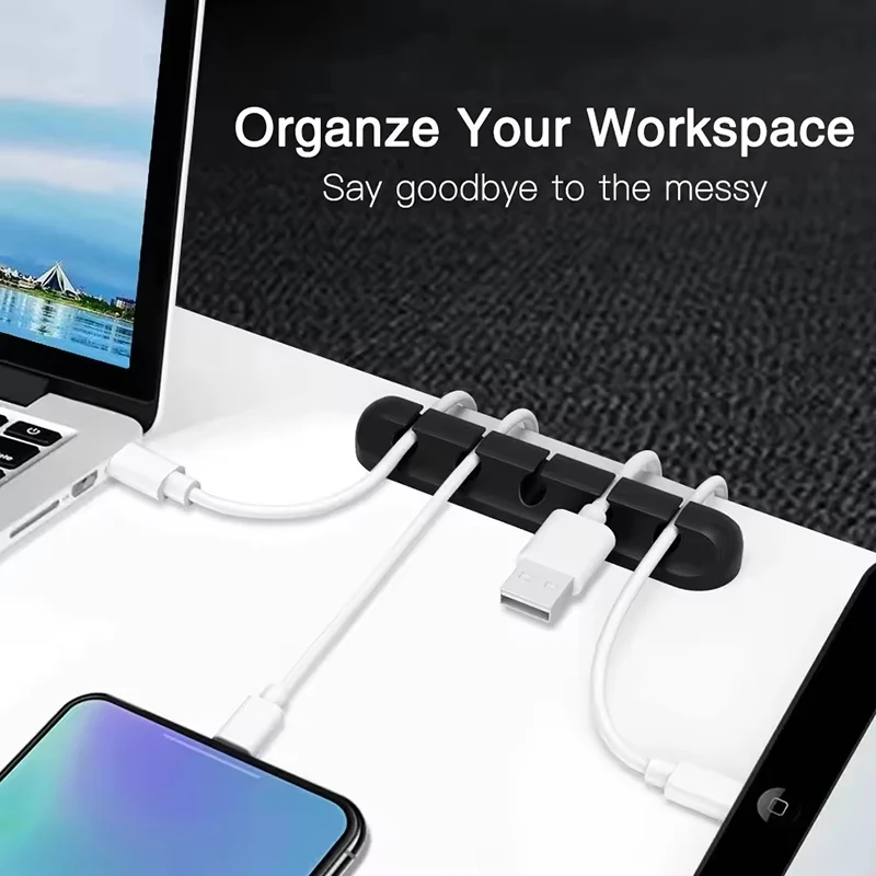 مشبك سيليكون لتنظيم كابلات USB - مراجعة Desk Cable Organizer وسعره