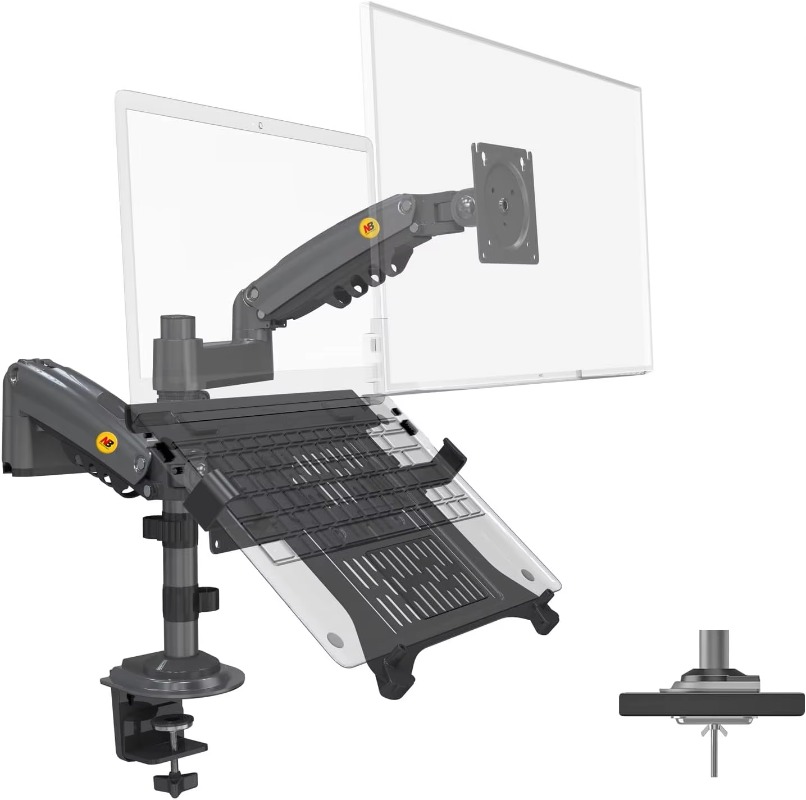 حامل كمبيوتر محمول كومبو 2 في  - مراجعة Dual Monitor Arm وسعره