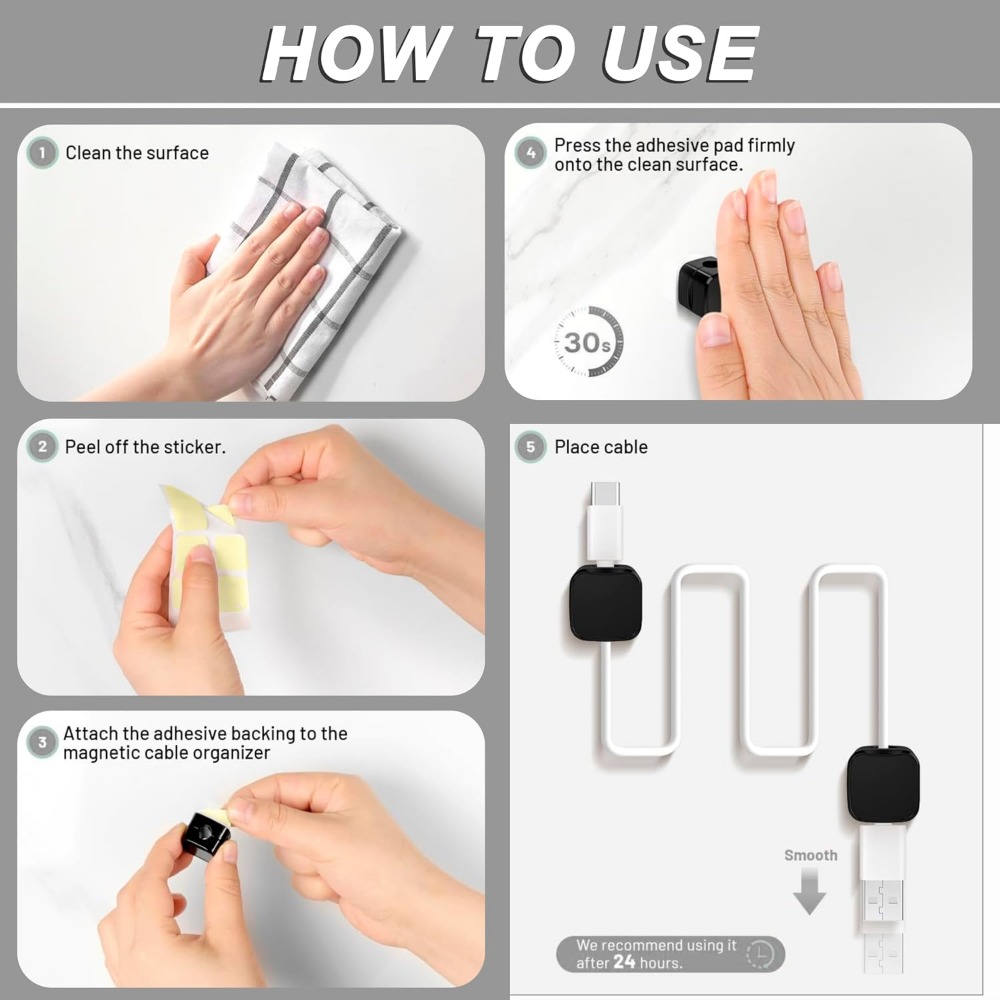 مشابك كابلات مغناطيسية لإدارة  - مراجعة Desk Cable Organizer وسعره