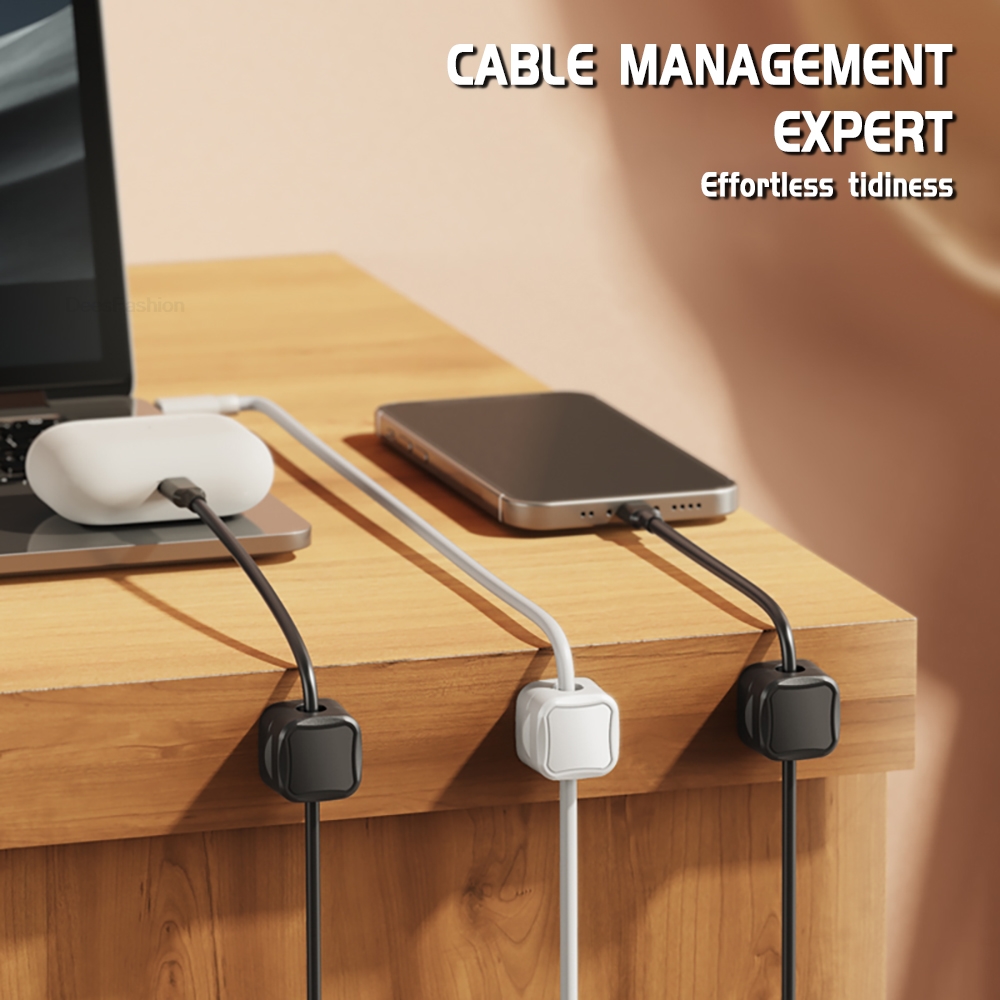 1/6/12 قطعة مشبك كابل مغناطيسي - مراجعة Desk Cable Organizer وسعره