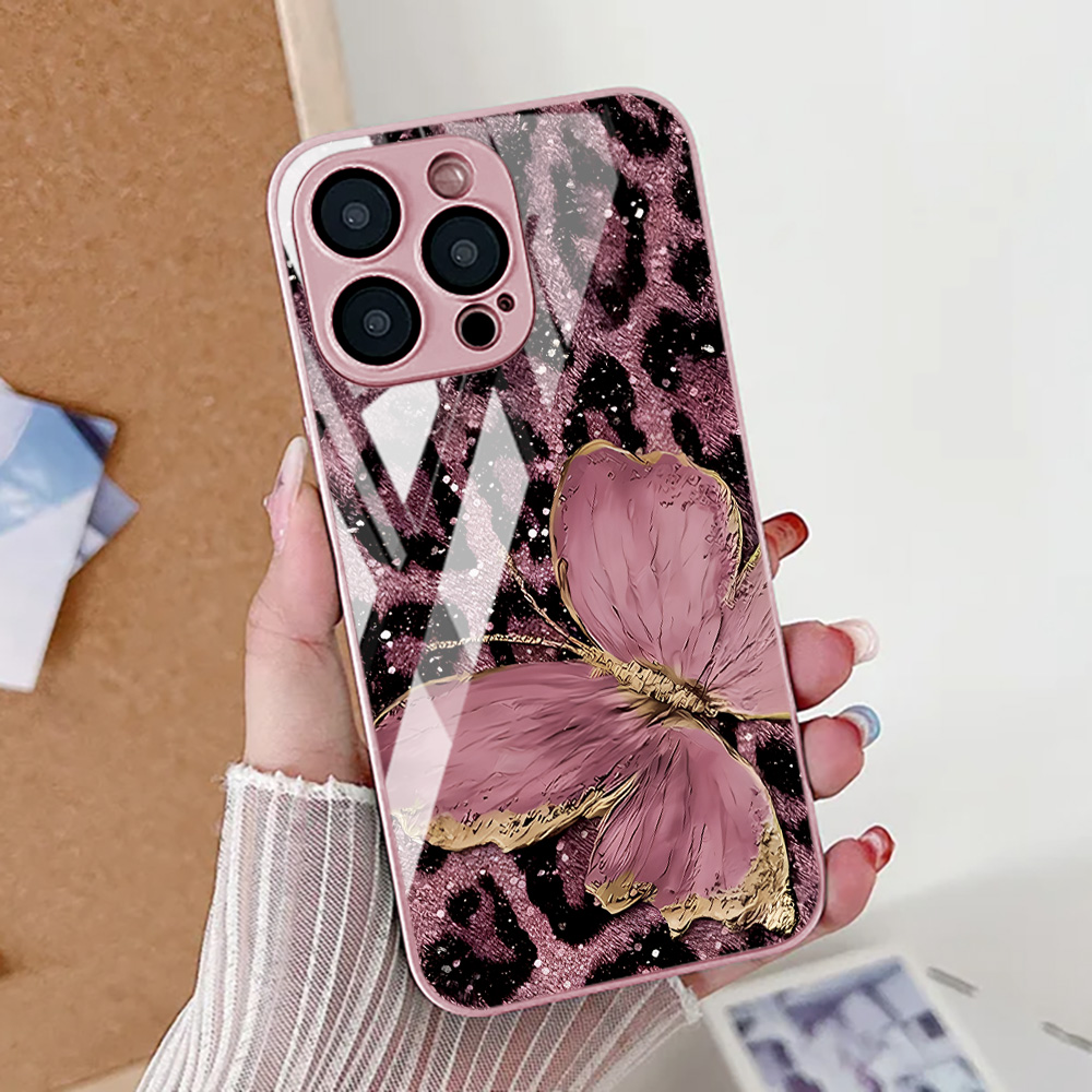 فراشة ليوبارد طباعة جراب هاتف  - مراجعة Pc Case Tempered Glass وسعره