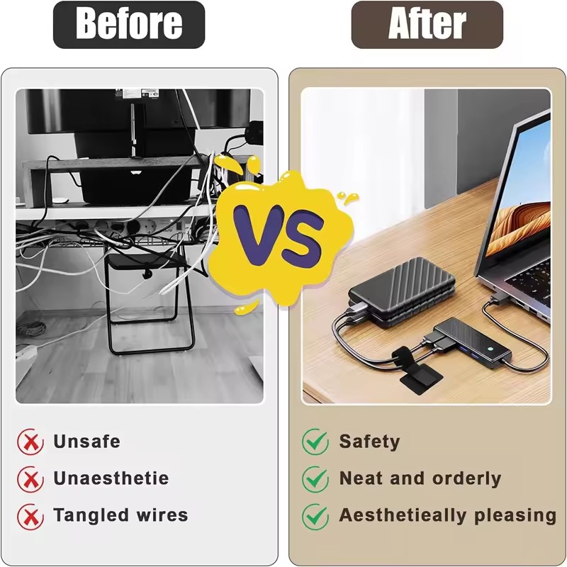 حاملات كابلات لاصقة تحت المكتب - مراجعة Desk Cable Organizer وسعره