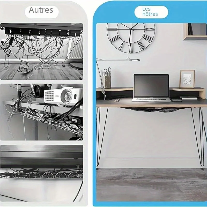 شبكة إدارة الكابلات تحت المكتب - مراجعة Desk Cable Organizer وسعره