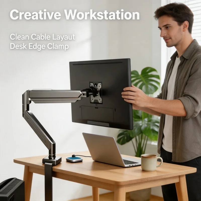 حامل شاشة أحادي للشاشات من 14  - مراجعة Dual Monitor Arm وسعره